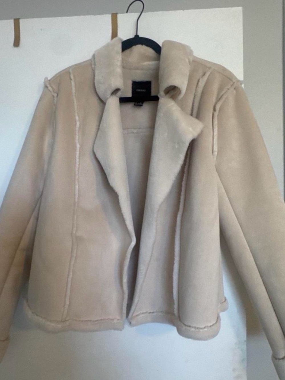 Forever 21 Cream Faux Shearling Teddy Jacket